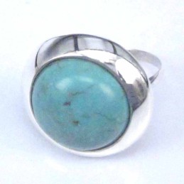 Ring Round Stone 14mm. Turquoise