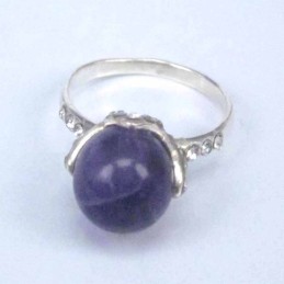 Ring Ball 10mm.+Crystal Ametisth