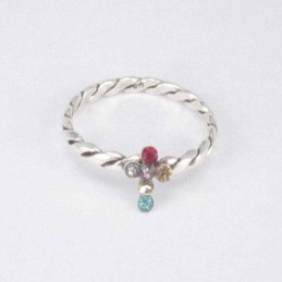 Ring with cross crystal Mix color