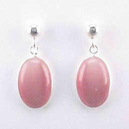 Ea Oval 10x14mm. with ball 4mm. Cat Eye Rose Color