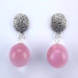 Ea Ball 10mm. with round plain 8mm. Cat Eye Rose