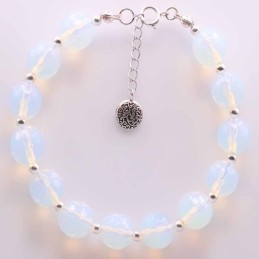 Bra. ball 10mm. with ball 3mm. plain Rose Agate