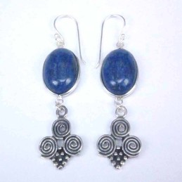 Ea Oval 13x18mm. with spirals plain Lapis Stone