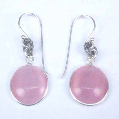 Earring Round 12mm.Cat Eye Rose Stone Hoop