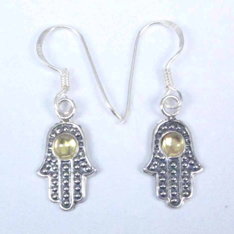Earrings Hand With Stone Hook