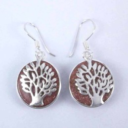Earring Round Sun Stone