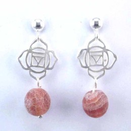 Earring Ball Agate with Chackas