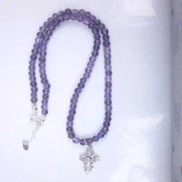 Necklace Ball Rosary Ametisth Stone