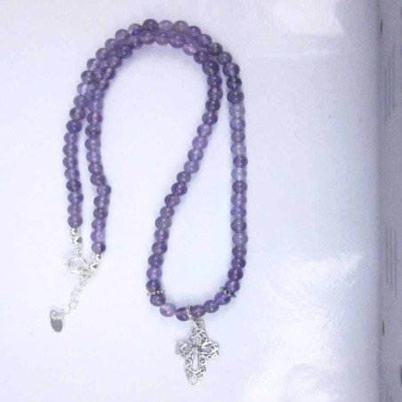 Necklace Ball Rosary Ametisth Stone