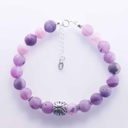 Bracelet Plain 9mm.Ball  8mm. Agate Stone