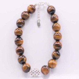 Bracelet Ball 10mm. Tiger Eye Stone