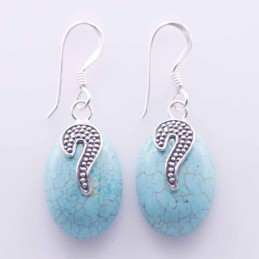 Earring Oval Turquoise Stone