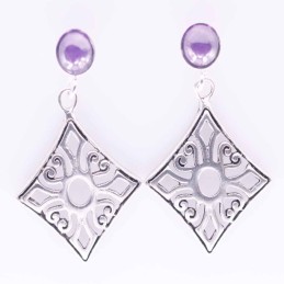 Earring Square with Circonia Stone