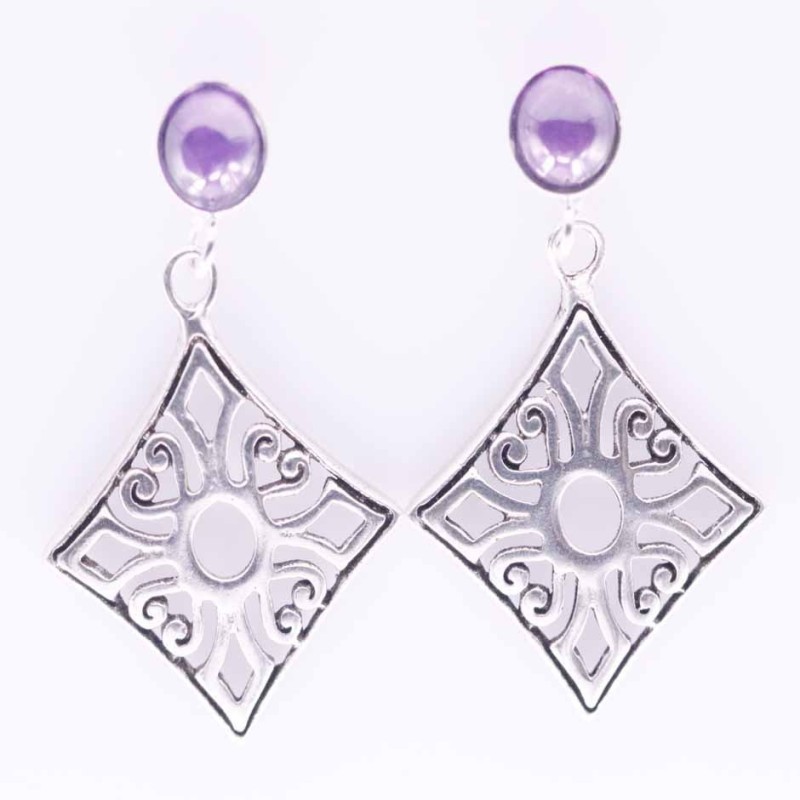 Earring Square with Circonia Stone