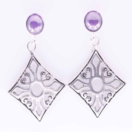 Earring Square with Circonia Stone