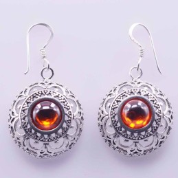 Earring Round 20mm. Stone