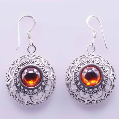 Earring Round 20mm. Stone