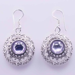Earring Round 20mm. Stone