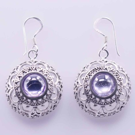 Earring Round 20mm. Stone
