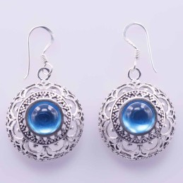 Earring Round 20mm. Stone
