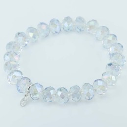 Bracelet ball 10mm. faceted Crystal Rainbow Color