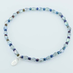 Bracelet ball 3-4mm. faceted Crystal green Color