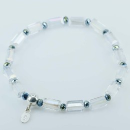Bracelet ball 3-4mm. faceted Crystal Green Color