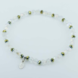 Bracelet ball 3-4mm. faceted Crystal Gold Color