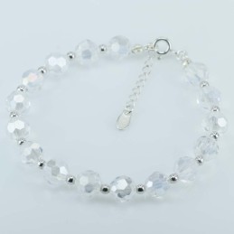 Bracelet ball 3-10mm.Crystal White Color + pendant