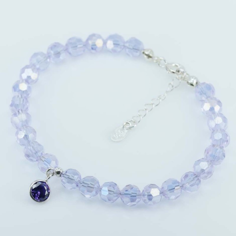 Bracelet  6-8mm.Crystal Color +c.z. 6mm