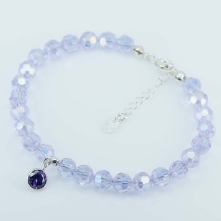 Bracelet  6-8mm.Crystal Color +c.z. 6mm