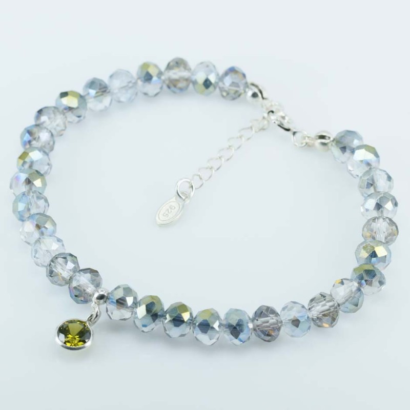Bracelet  6-8mm.Crystal Color +c.z. 6mm