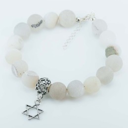 Bracelet Ball 10mm. Agate Spider Stone
