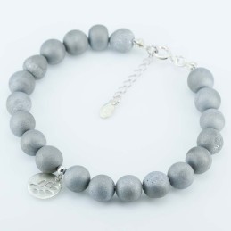 Bracelet Ball 10mm. Agata Spider Stone