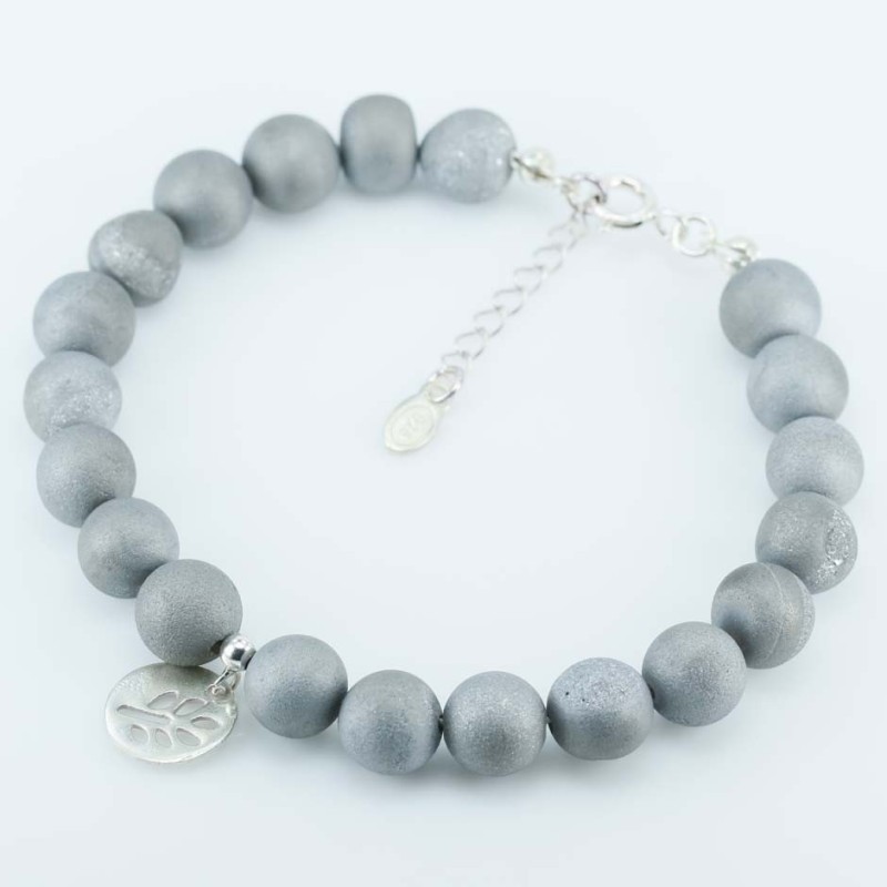 Bracelet Ball 10mm. Agata Spider Stone