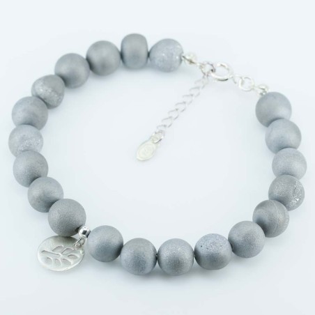 Bracelet Ball 10mm. Agata Spider Stone