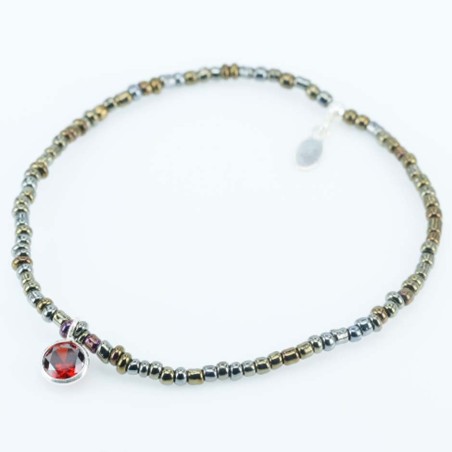 Bracelet ball 3-4mm.Crystal Green Color + c.z. 6mm