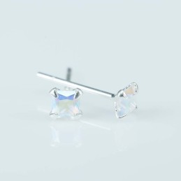 Ea C.Z. sq 3x3mm. White AB Color