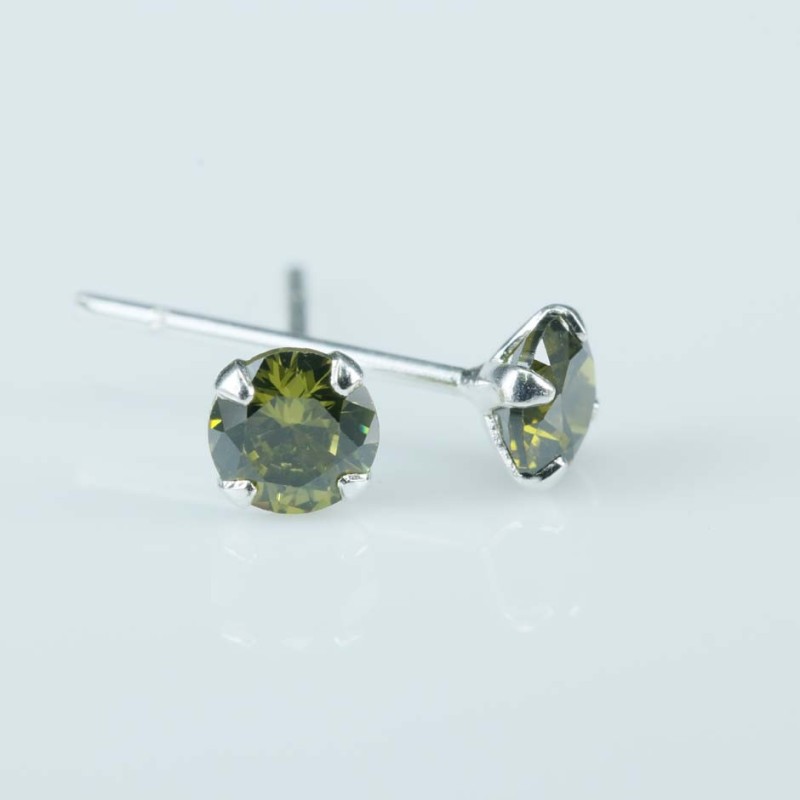 Ea c.z. rd 4mm. Peridote Color