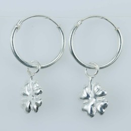 Earring Hoop 1.2x12mm. Leaf 12x22mm. Plain