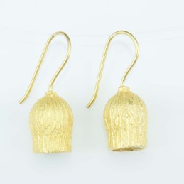 Earring 12x18mm. Plain Gold Color