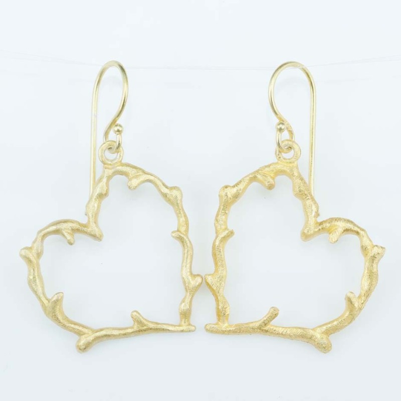 Earring 26x30mm. Plain Gold Color