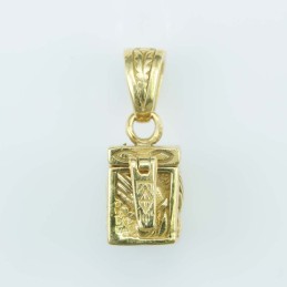 Pendant box 8mm. Gold Plain