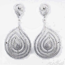 Earring Drop 22x46mm. Circonia