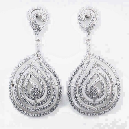 Earring Drop 22x46mm. Circonia