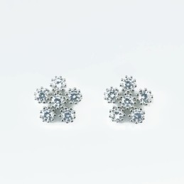 Earring Flower 6pc 10mm. Circonia