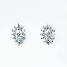 Earring Small Eye 7x11mm. Circonia