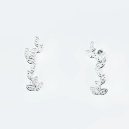 Earring Leaf 6x18mm. Circonia