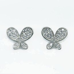 Earring  Bow  9x10mm.  Circonia