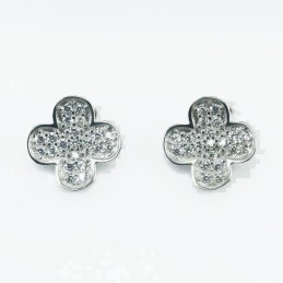Earring  Flower  8mm.  Circonia